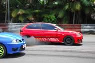 Photo MaitreFou - Auteur : Benjamin - Mots cl&eacute;s :  auto cfg circuit run tc pneu burn and drag pousse 