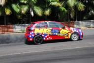 Photo MaitreFou - Auteur : Benjamin - Mots cl&eacute;s :  auto cfg circuit run tc pneu burn and drag pousse 