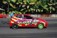 Photo MaitreFou - Auteur : Benjamin - Mots cl&eacute;s :  auto cfg circuit run tc pneu burn and drag pousse 